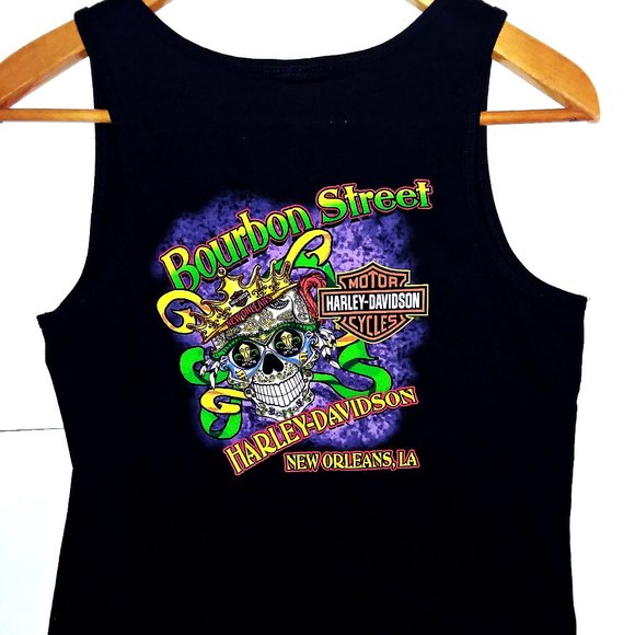 Harley-Davidson Tops - Harley-Davidson Bourbon St Graphic Black Top L